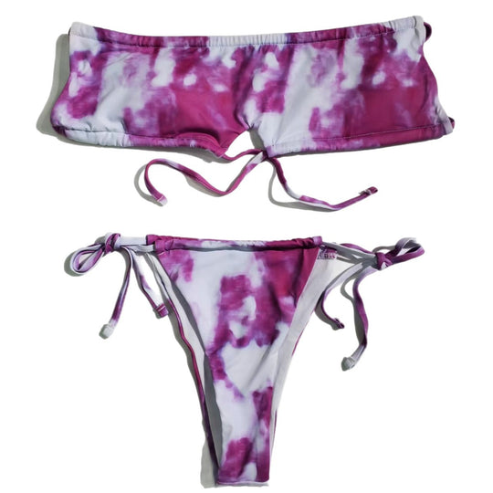 Damen Bandeau-Bikini mit verspieltem Knotendesign EB