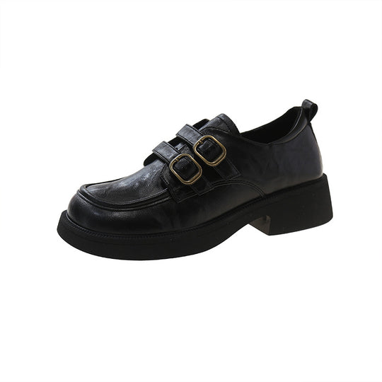 Damen Schnürschuhe mit doppeltem Riemen und modischem Plateau EB