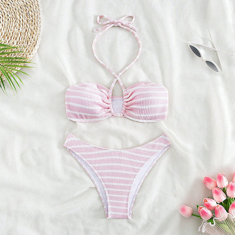 Damen Bandeau-Bikini mit verspieltem Schnitt und trendigen Bindebändern EB