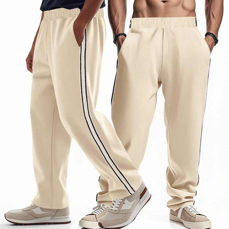 Herren Sportliche Freizeithose mit seitlichen Streifen und elastischem Bund EB