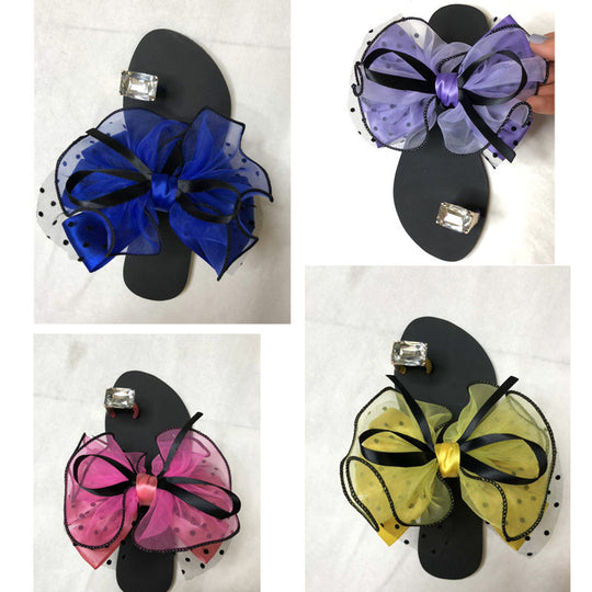 Damen modische Flip-Flops mit großen Tüllschleifen EB