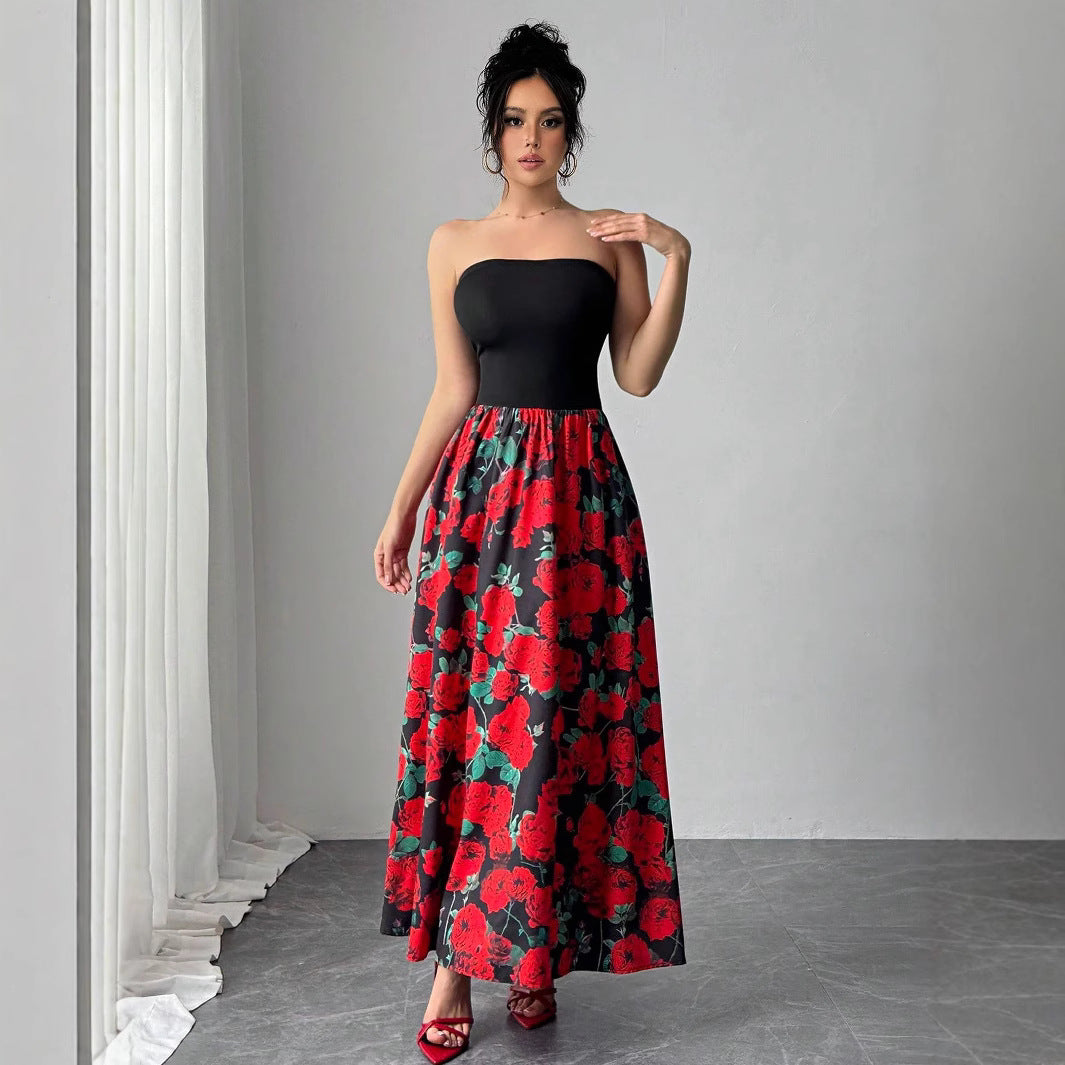 Damen Maxikleid im luxuriösen Blumenmuster EB