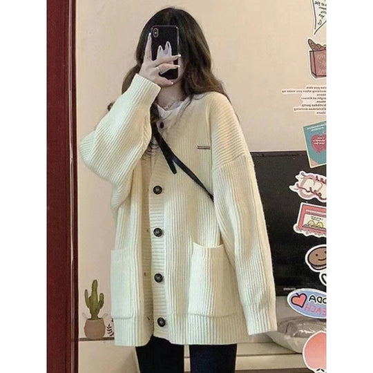 Damen Grobstrick-Cardigan mit Taschen und weichem Schnitt EB