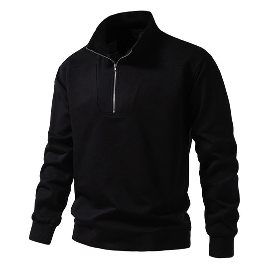 Herren modischer Sweatpullover mit stylischem Stehkragen und praktischem 1/4 Reißverschluss EB