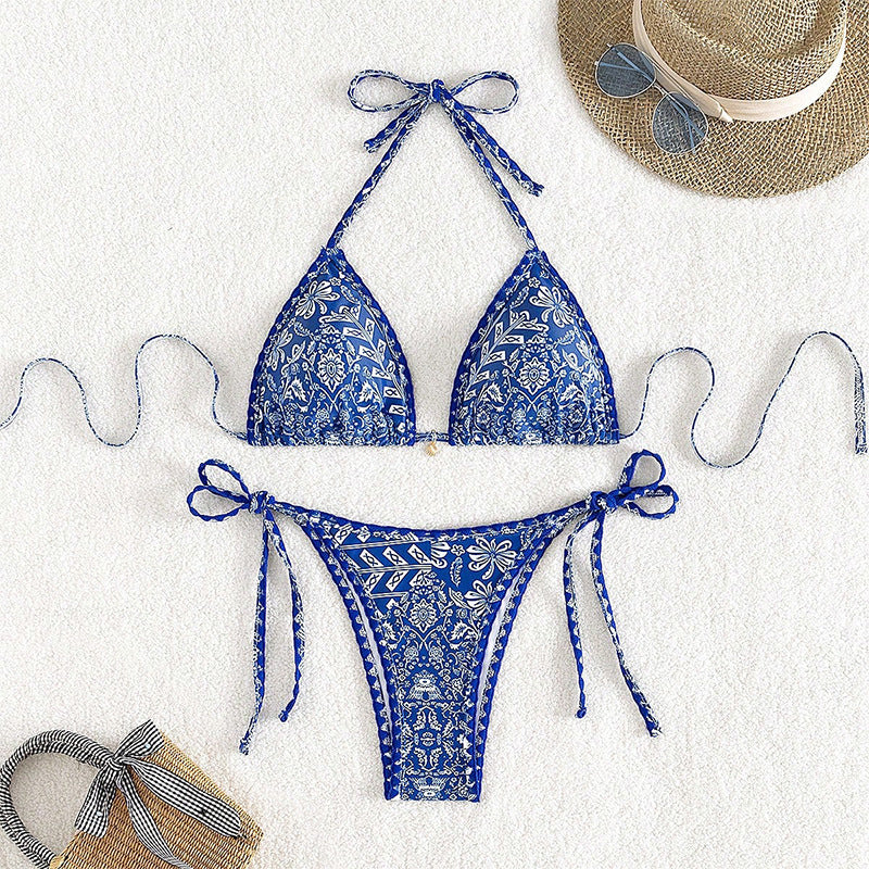 Damen Triangel-Bikini mit verstellbaren Raffungen EB