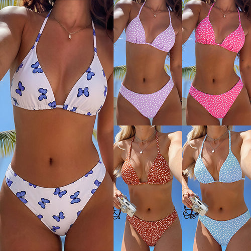 Damen Triangel-Bikini mit floralem Muster EB