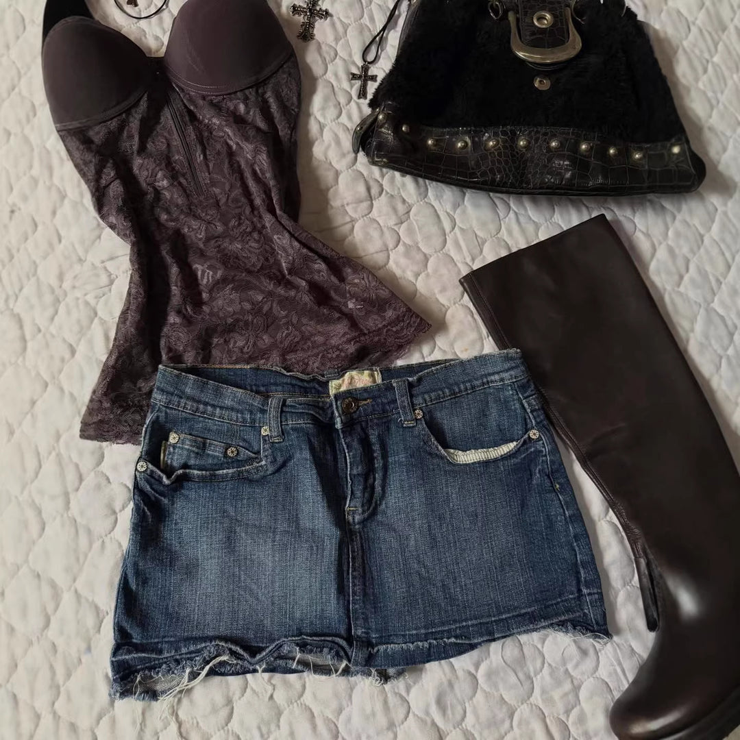 Damen Jeans-Shorts im Vintage-Stil EB