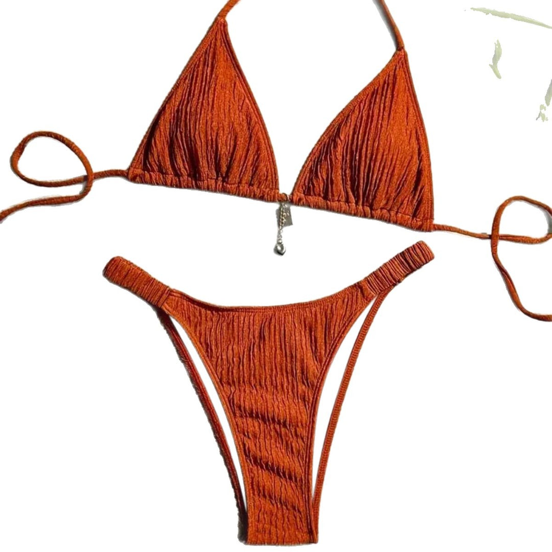 Damen Triangel-Bikini mit gewellter Textur EB