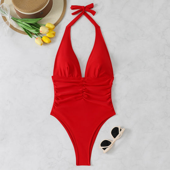 Damen Eleganter Badeanzug mit raffinierten Rüschendetails EB