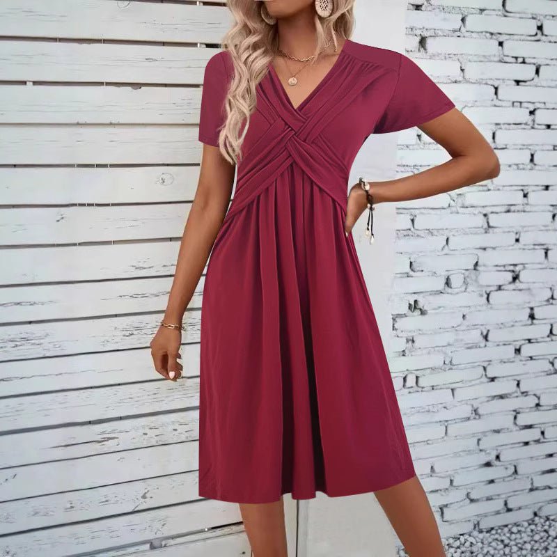 Damen Jumpsuit mit figurbetontem Wickeldesign und elegantem V-Ausschnitt EB