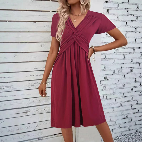 Damen Jumpsuit mit figurbetontem Wickeldesign und elegantem V-Ausschnitt EB