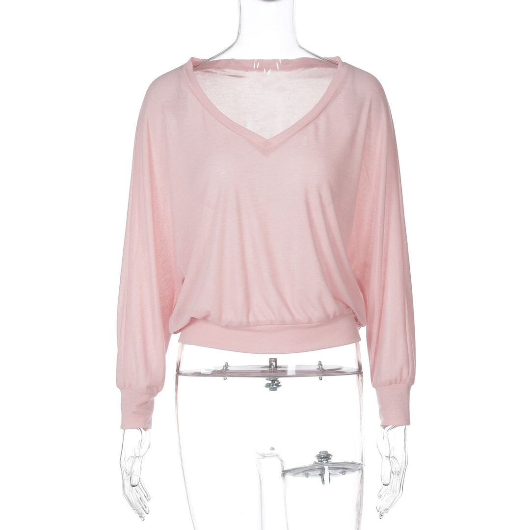 Damen Oversize T-Shirt mit tiefem V-Ausschnitt EB