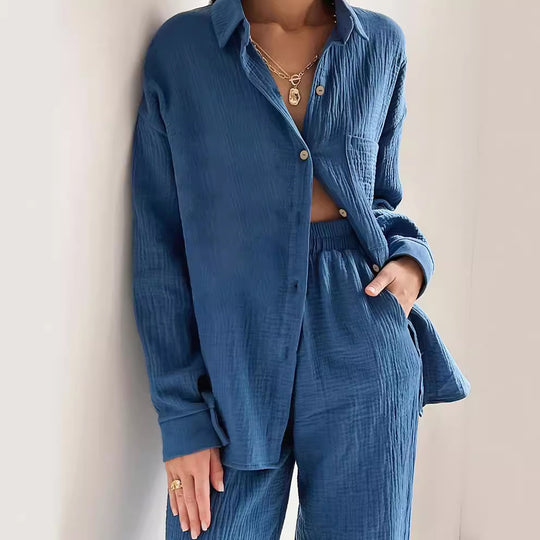 Damen Lässiges Zweiteiler-Set aus leichtem Material mit weitem Schnitt EB