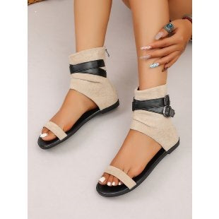 Damen Elegante Ankle-Sandalen mit verstellbaren Riemen EB