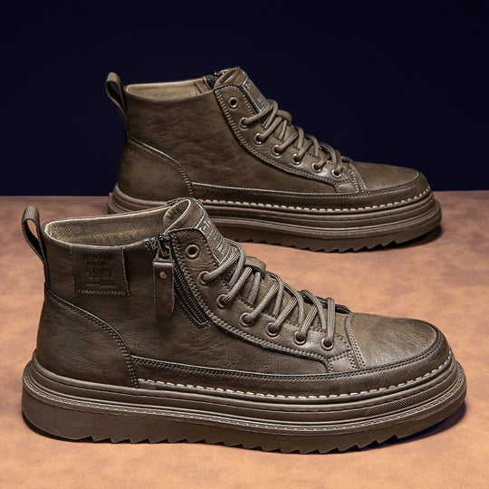 Damen Modische High-Top Stiefel mit rutschfester Sohle und praktischem Reißverschluss EB