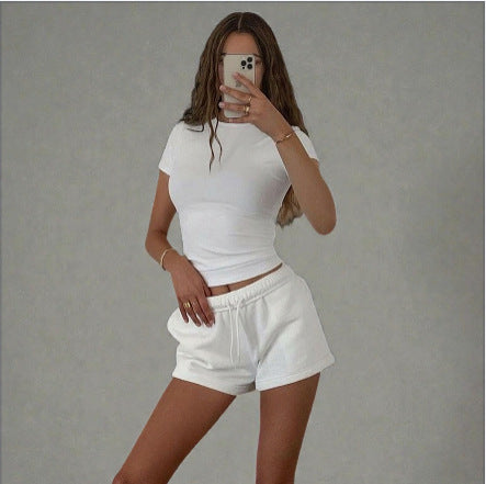 Damen Figurbetontes Kurzarm-T-Shirt mit hochqualitativem Stretch-Material EB