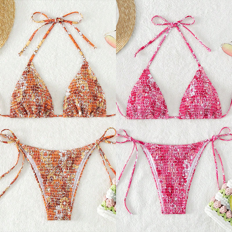 Damen Triangel-Bikini mit trendigem Rüschendesign EB