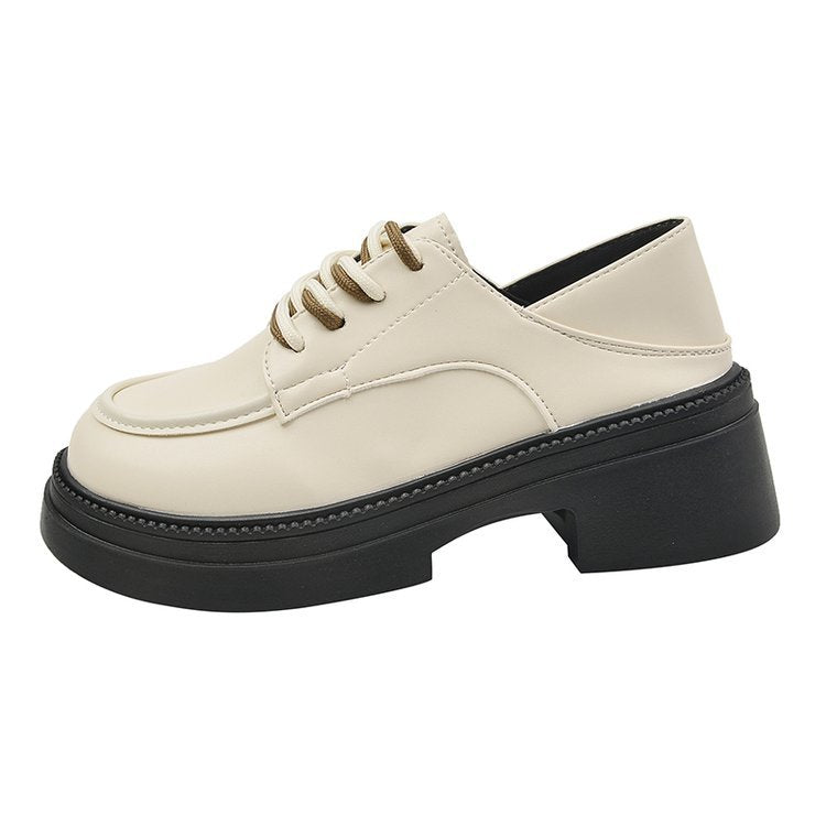 Damen modische Schnürschuhe mit robustem Sohlenprofil und hochwertiger Lederoberfläche EB