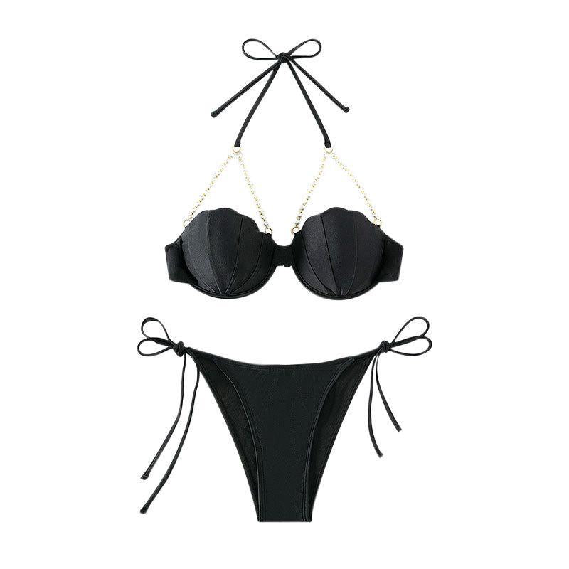 Damen Bikini-Set mit eleganten Muschel-Design und raffinierten Trägerdetails EB
