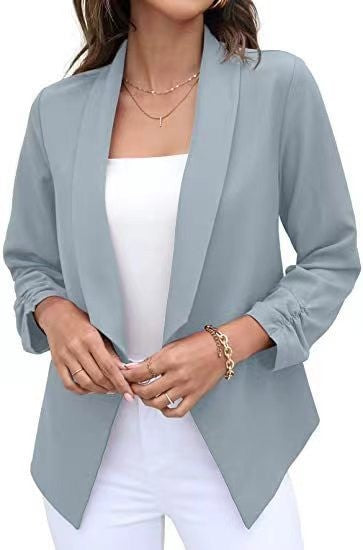 Damen eleganter und luftiger Blazer mit asymmetrischem Schnitt EB