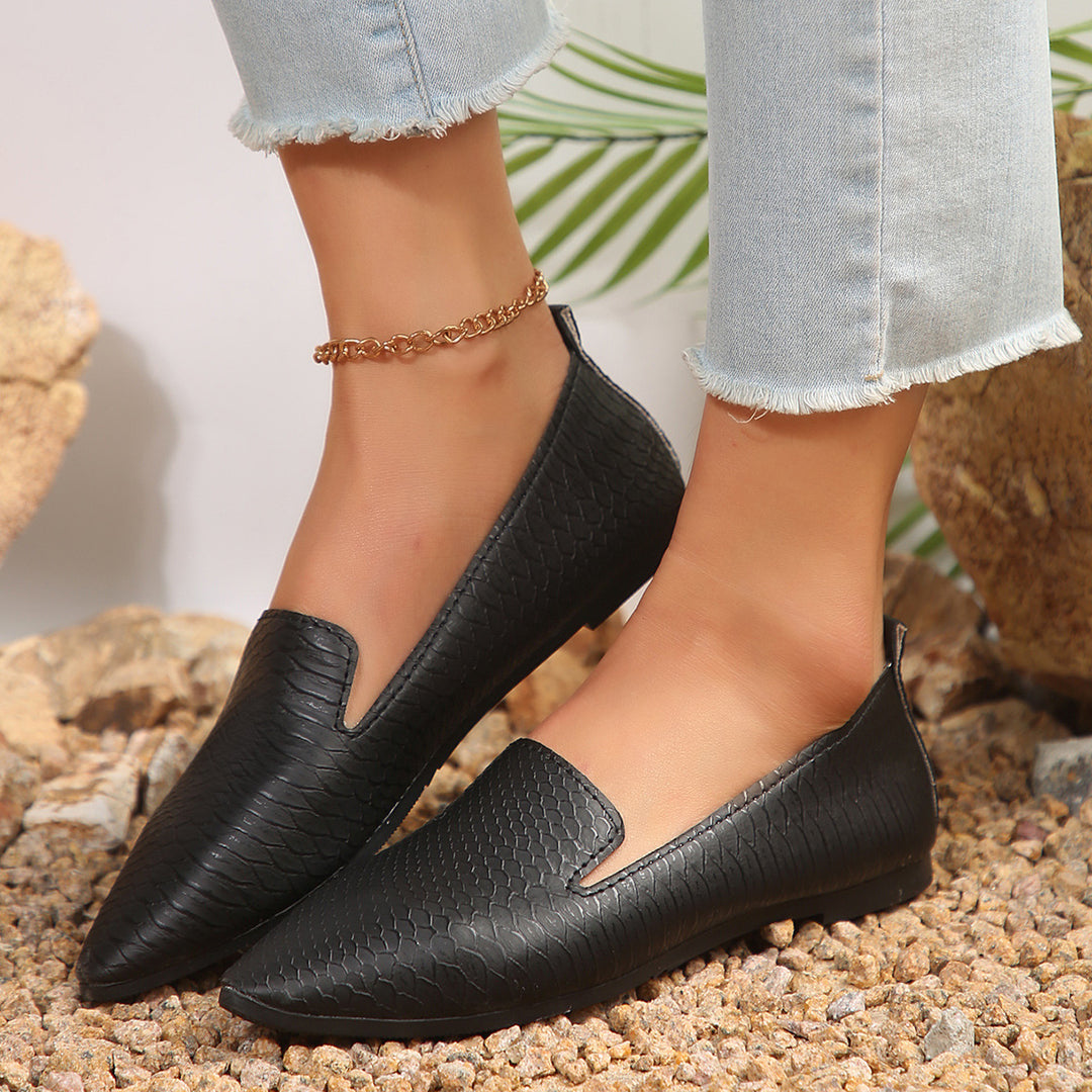 Damen  flexible Keil-Slipper mit Schlangenprägung, gepolstertem Komfortfußbett und rutschfester Gummisohle EB
