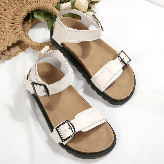 Damen verstellbare Riemchen-Sandalen mit komfortabel gepolsterter Sohle EB