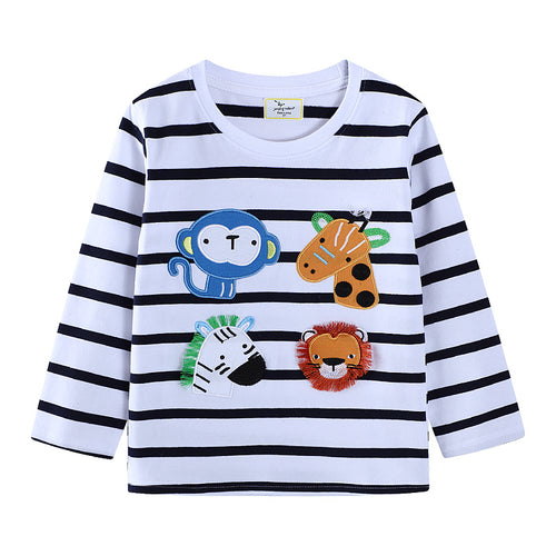Jungen Langarmshirt mit verspielten Tierapplikationen EB
