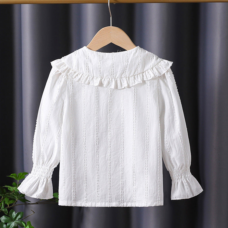 Mädchen Bluse mit Rüschendetails und Broderie Anglaise EB