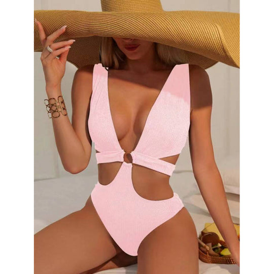 Damen Cut-Out Badeanzug mit elegantem Wickeldetail EB