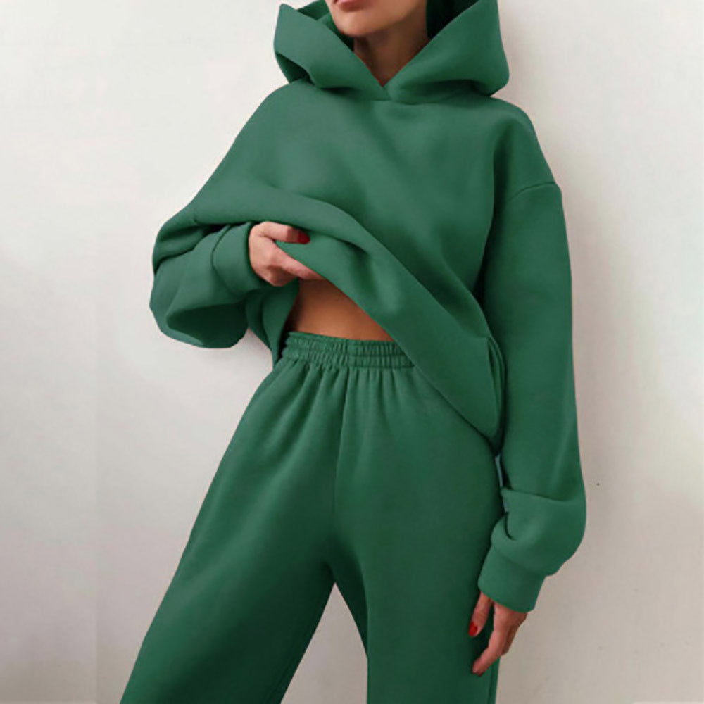 Damen modisches Oversize-Hoodie-Set mit lässigem Schnitt und elastischem Bund EB