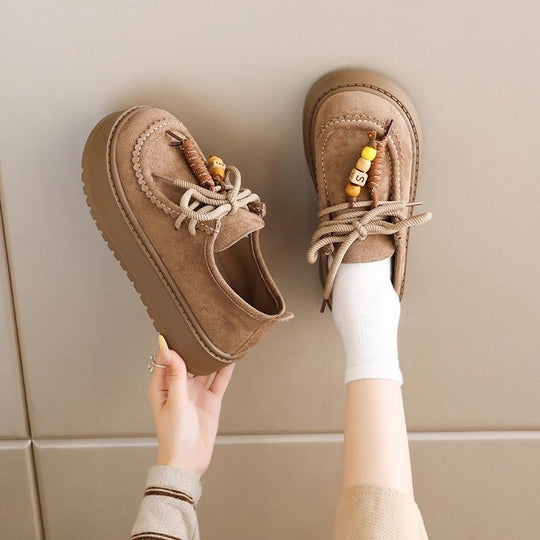 Damen Plattform Sneakers mit lässigem Wildleder-Obermaterial EB