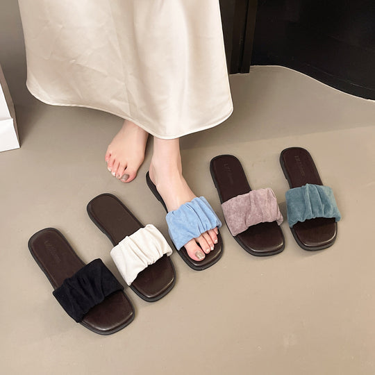 Damen Bequeme Mules mit dekorativem Riemendesign EB