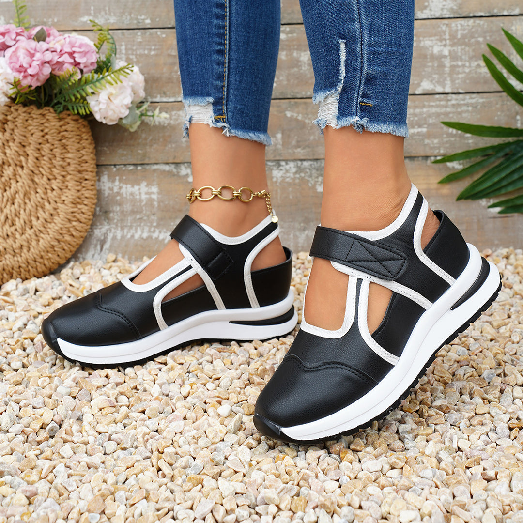 Damen sportliche Freizeitschuhe mit verstellbarem Klettverschluss EB