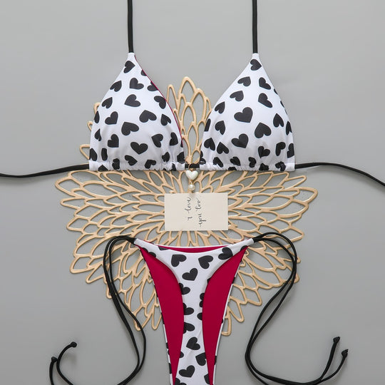 Damen Triangel-Bikini mit Herzen EB