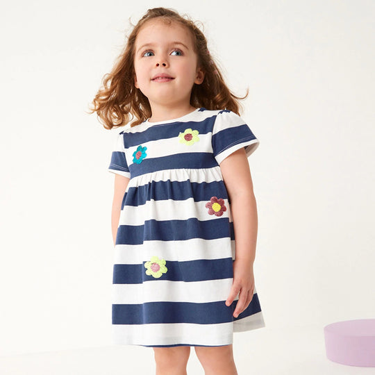 Mädchen Freizeitleichtes gestreiftes Kleid EB