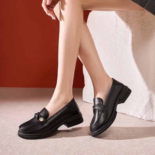 Damen Elegante und modische Mokassins mit dekorativen Schnallen EB