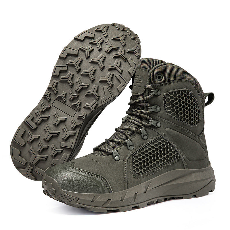 Damen robuste Outdoor-Schnürstiefel mit rutschfester Sohle und atmungsaktivem Obermaterial EB