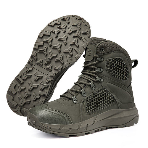 Damen robuste Outdoor-Schnürstiefel mit rutschfester Sohle und atmungsaktivem Obermaterial EB