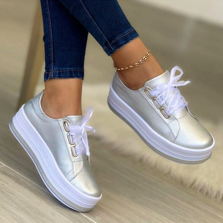 Damen Sportliche Sneakers mit Plateau-Sohle EB
