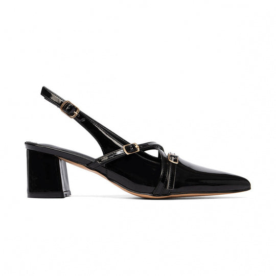 Damen Slingback-Pumps mit spitzem Absatz und elegantem Riemendesign EB