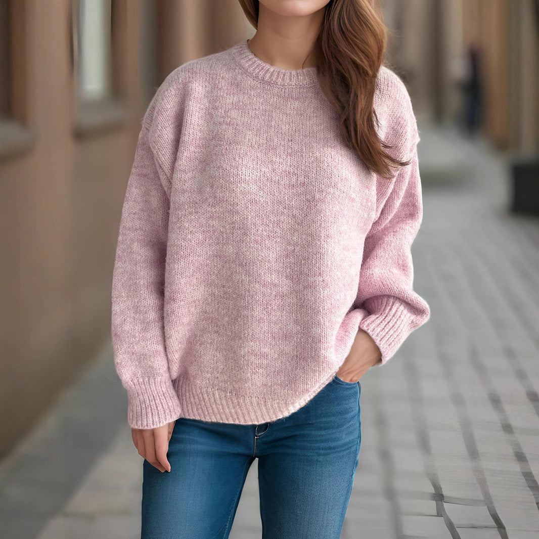 Damen lässiger Oversize-Pullover mit strukturiertem Maschenmuster EB