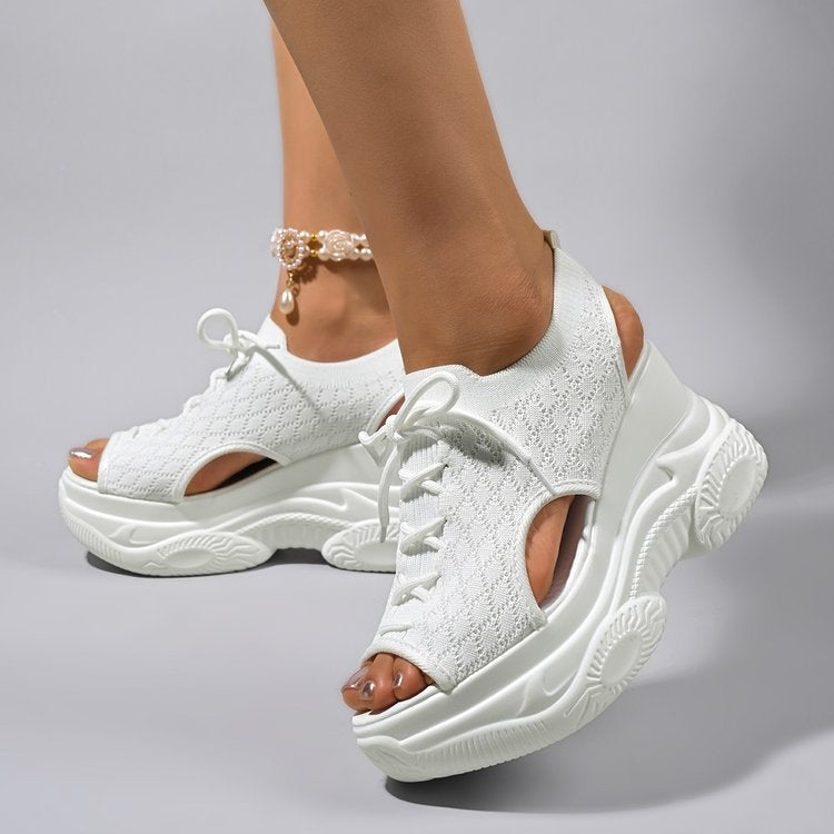 Damen Chunky Sneakers mit offenem Zehenbereich und atmungsaktivem Obermaterial EB