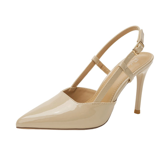 Damen Slingback-Pumps mit spitzem Design und elegantem Hochglanz EB
