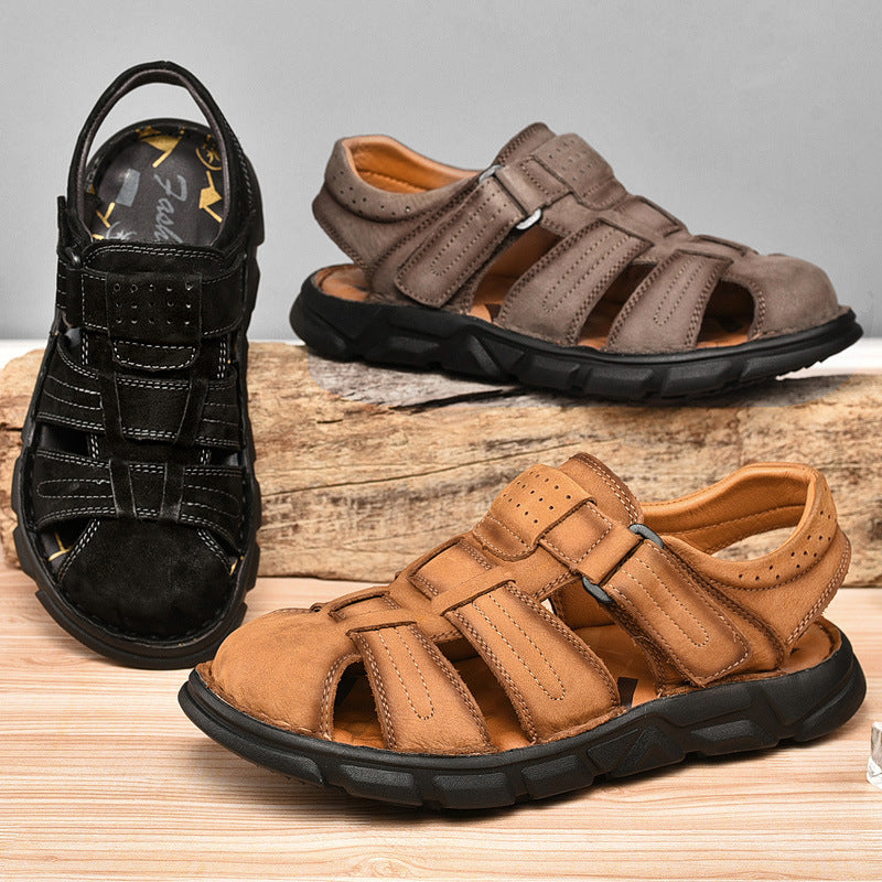 Herren bequeme Sandalen aus hochwertigem Leder EB