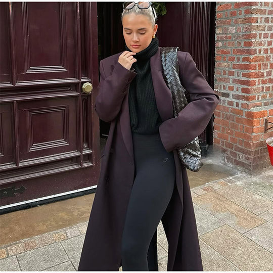 Damen Oversized Trenchcoat mit langen Ärmeln und modernem Schnitt EB