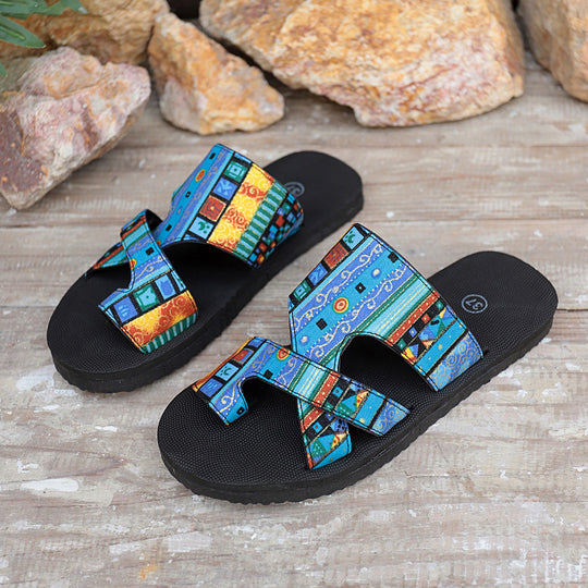 Damen Bequeme Fußbett-Sandalen mit kreativen Mustern EB
