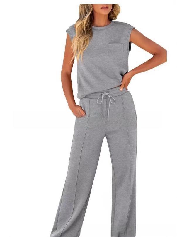 Damen Bequemes Freizeitanzug-Set mit weitem Schnitt und modischen Details EB
