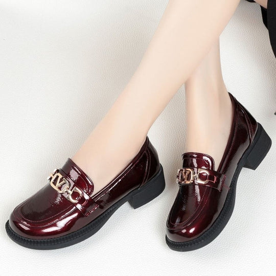 Damen Elegante und stilvolle Loafers mit Blockabsatz EB