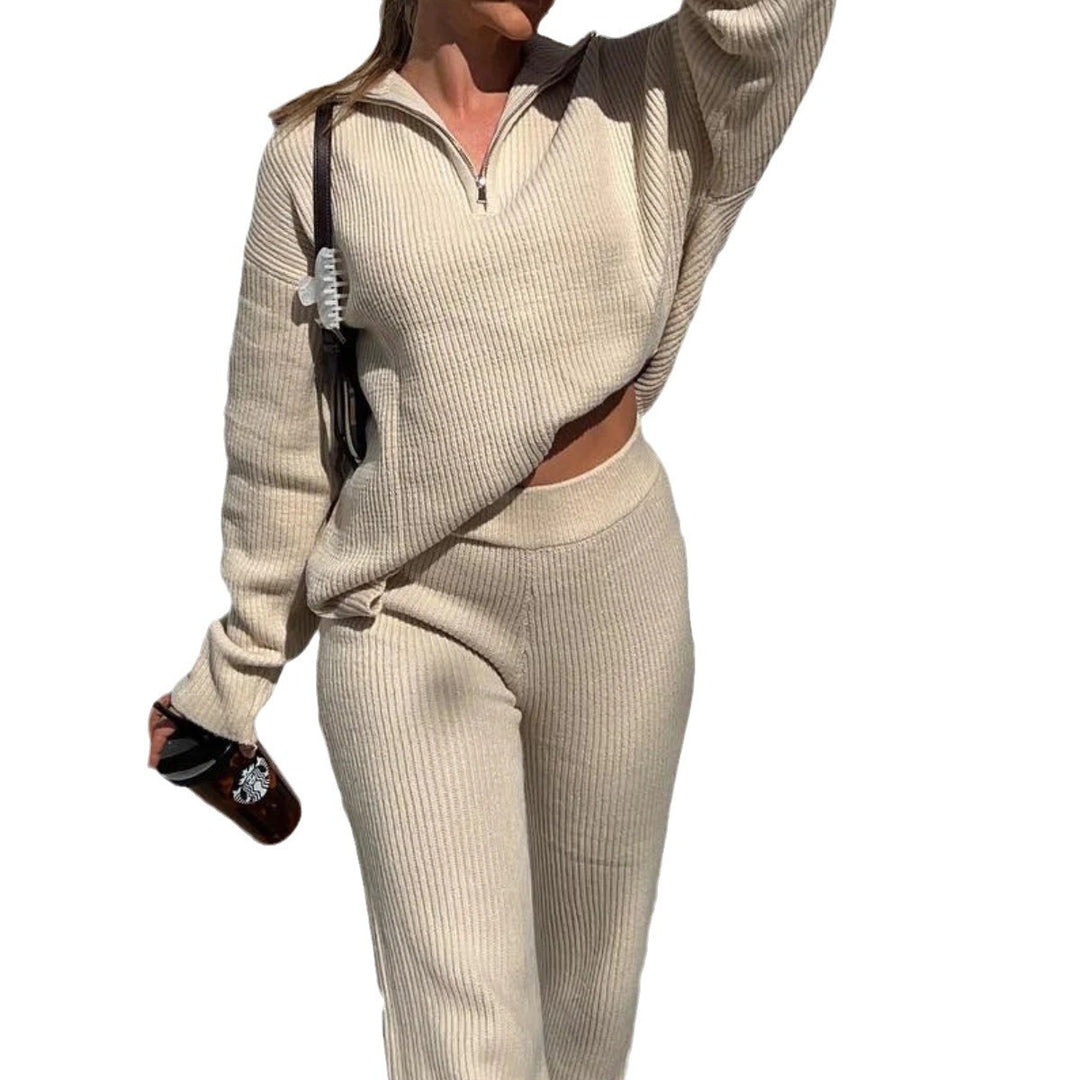 Damen nan Feinstrickpullover mit hohem Kragen und verdecktem Reißverschluss EB