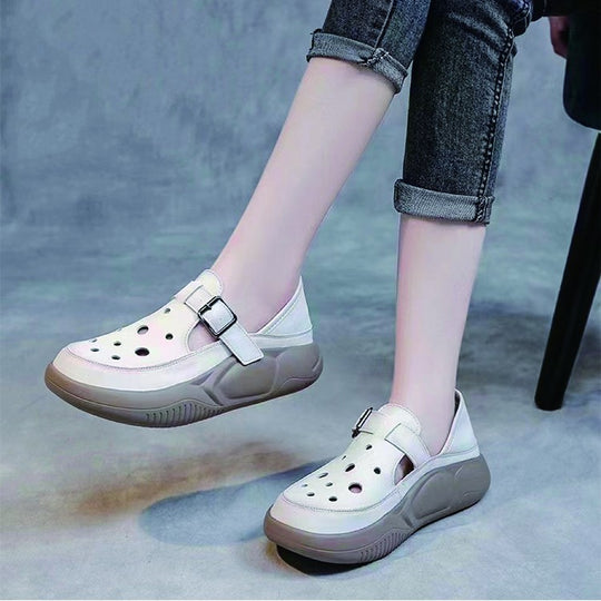 Damen Bequeme und modische Clogs mit verstellbarem Riemen und atmungsaktiver Sohle EB